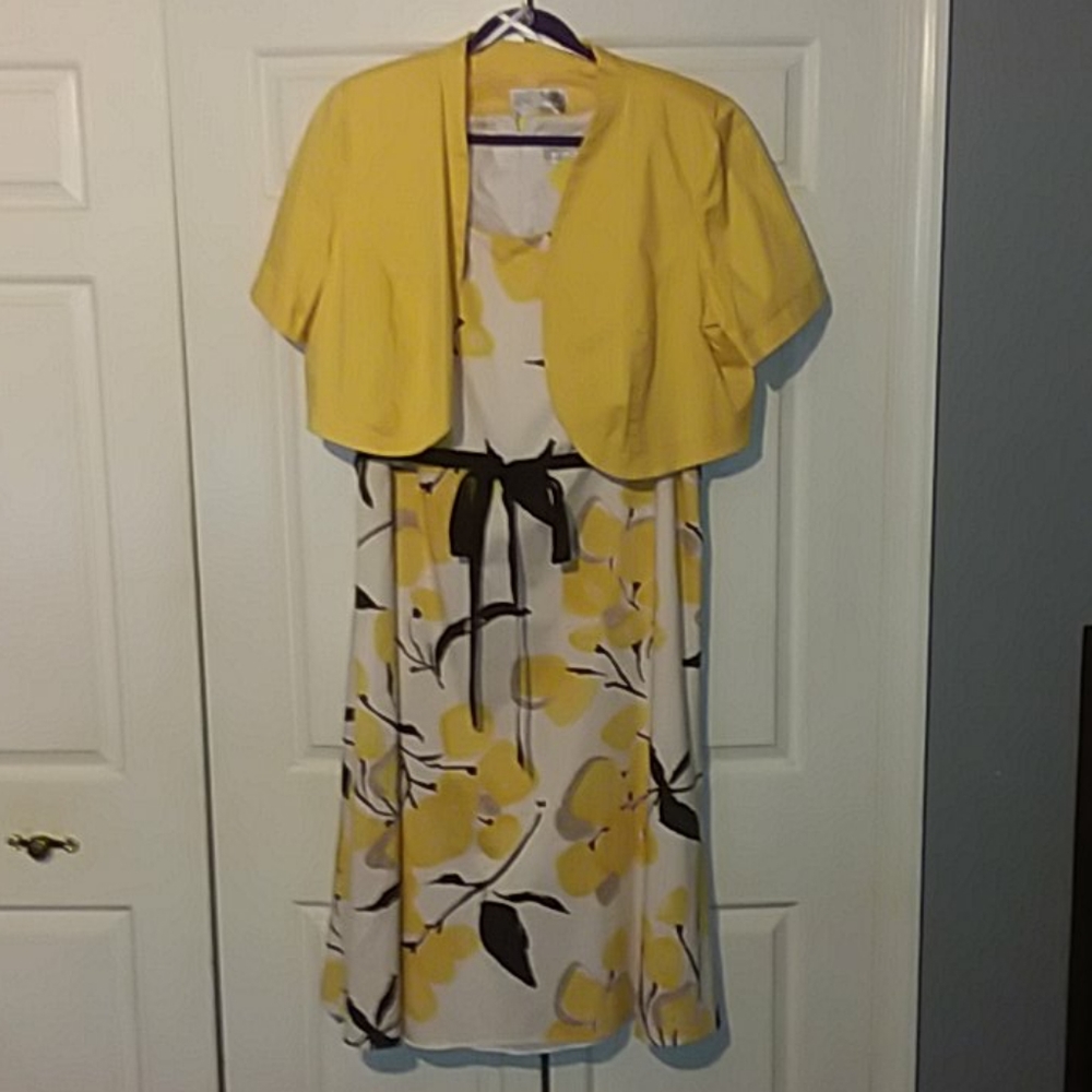 JESSICA HOWARD,Yell/ Br. 2 peice dress suit SZ 22w